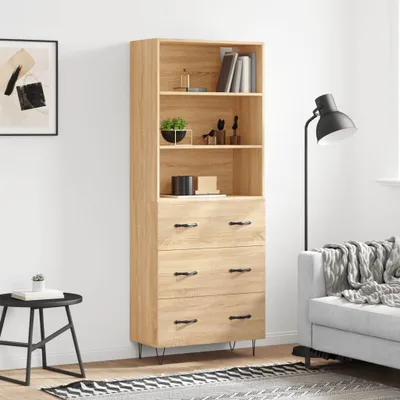 Produktbild von Highboard Sonoma-Eiche 69,5x34x180 cm Holzwerkstoff