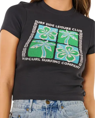 Produktbild von Rip Curl Surf Side Fitted Kurzarm-t-shirt Schwarz M Frau Schwarz M