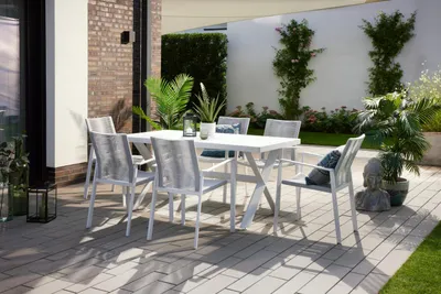 Produktbild von Primaster Garten-Essgruppe Santorini 6 Personen Aluminium/Seil
