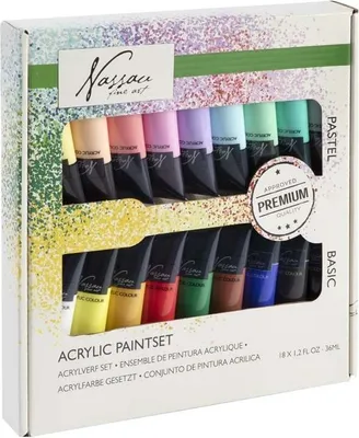 Immagine prodotto di Set di 18 colori acrilici, pastello e base, Fine Art, Nassau