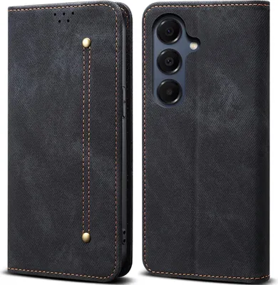 Immagine prodotto di Custodia per Samsung Galaxy A26, custodia a portafoglio in pelle con chiusura magnetica e supporto nero
