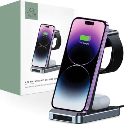 Obrázek produktu pro Tech-Protect wireless charger A26 3in1 QI15W, black