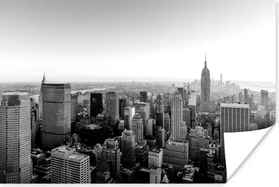 Produktbild von MuchoWow® Poster Sonnenaufgang an der Skyline von New York - schwarz und weiß 180x120 cm - Fotoplakat