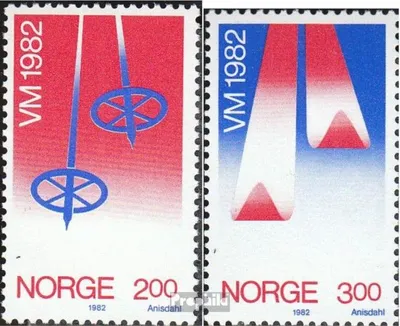 Produktbild von Briefmarken Norwegen 1982 Mi 853-854 (kompl.Ausg.) postfrisch Ski-WM