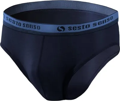 Produktbild von Sesto Senso Herren Slips Wild Cat - Bequeme Baumwolle mit Elasthan, Sportlicher Stil, Anatomic Fit, Granatblau, Ideal für Aktive Männer,  Poland M