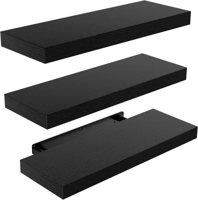 Produktbild von Wandregal 3 Ebenen, Holzwandregal 38 cm, für Wohnzimmer