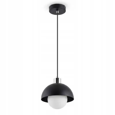 Produktbild von LUXOLAR Pendelleuchte G9 Schwarz Chrom Milchglaskugel Halbkugel 20 cm