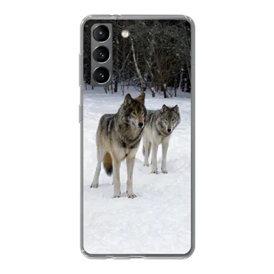 Produktbild von MuchoWow® Handyhülle Schutzhülle Hülle für Samsung Galaxy S21 Wolf - Schnee - Kanada Silikon Softcase Handy Hülle - Softcase