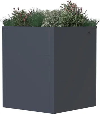 Produktbild von 4gardenz® Metall-Pflanzgefäß für den Außenbereich mit erhöhtem Boden – 50 x 50 x 60 cm – Anthrazit