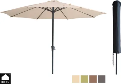 Produktbild von Kopu® Madrid großer Sonnenschirm rund 350 cm mit Schutzhülle – Creme