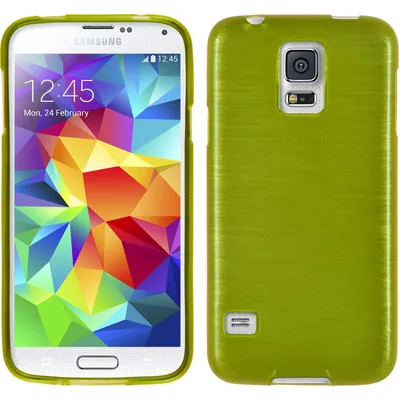Produktbild von PhoneNatic Case kompatibel mit Samsung Galaxy S5 mini - pastellgrün Silikon Hülle brushed + 2 Schutzfolien