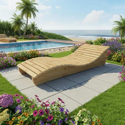 Produktbild von Gartenliege "Relax-Gertl" (Zirbe) 1-teilig Liegebreite 80cm Himmelsliege
