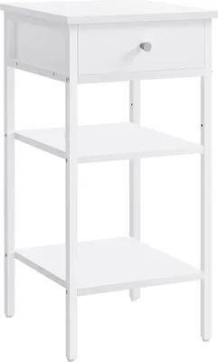 Produktbild von Songmics Nachttisch Hoch Modern mit Schublade Weiss