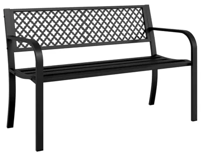 Image de Banc de jardin en acier avec accoudoirs, pour l'extérieur