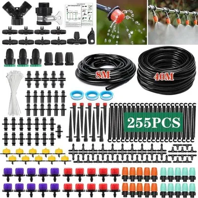 Immagine prodotto di Sistema di irrigazione da giardino composto da 255 pezzi, impianto di irrigazione a goccia fai da te, microkit