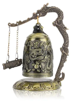Produktbild von Drachenglocke - Geschnitzte Feng Shui Glocke aus Bronze - Desktop-Dekoration und Sammlerstück