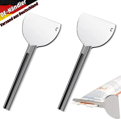 Produktbild von 2 Stück Tubenpresse Tubenschlüssel Tubenquetscher Tubenausdrücker Tubenpresse Zahnpasta Edelstahl Toothpaste Squeezer für Kosmetik Schuhcreme Haarfärbemittel Pigmente Geeignet für Küche Bad Studio