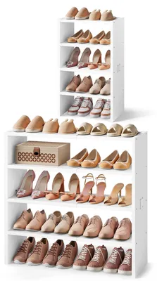 Produktbild von Holz-Schuhregal mit 2 Ebenen, platzsparend