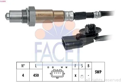 Produktbild von FACET Lambdasonde für RENAULT Clio III Schrägheck (BR0/1, CR0/1) Beheizt Planarsonde 450mm 10.8095