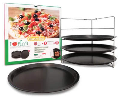 Pizzaformen-Set, 4 Stück, Silikon, Ø 31 cm, inkl. Halter