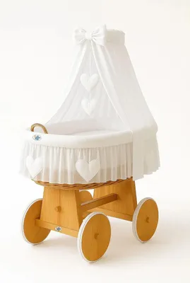 Image de MY SWEET BABY lit de bébé en fibres naturelles blanc avec baldaquin et matelas PREMIUM
