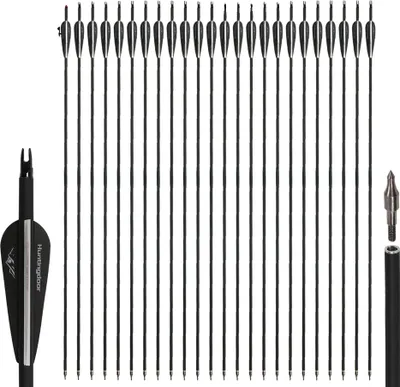 Produktbild von Kohlenstoff Jagdpfeile, 31,5" Länge, 100 Grain Pfeilspitze, 24pcs