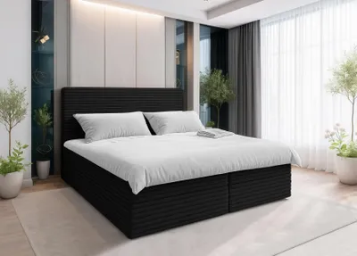 Produktbild von AX LIVING Sevdayla Boxspringbett mit Bettkasten 180x200 Bett Schwarz