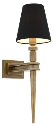 Produktbild von Casa Padrino Designer Messing Wandleuchte 15 x 23,5 x H. 50 cm - Luxus Wandlampe