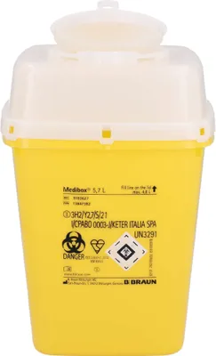 Imagen del producto de B. Braun Medibox, colector de cánulas, 5,7 litros.