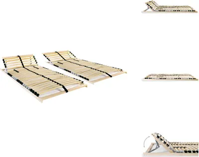 Produktbild von vidaXL Lattenroste 2 Stk. mit 28 Latten 7 Zonen 90 x 200 cm -  Betten & Bettgestelle