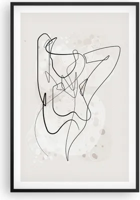 Produktbild von Gerahmtes Poster - Schwarzer Rahmen - Linie Frau Linie - 61x91,5 cm - Wand Bild - Wanddeko - Wandbilder - Kunstposter - Wandposter - Bilderrahmen - Bilder - Kunstdruck Wanddekoration - P2BPA61x91-5119
