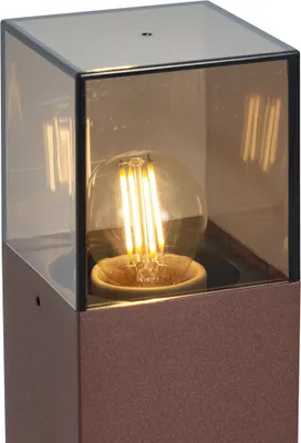 Produktbild von Industrielle Außenleuchte RostBraun mit Rauchglas 50cm mit Dämmerungssensor Dänemark