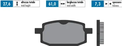 Produktbild von POLINI ORIGINAL Bremsbelagsatz 27,6x61x7,3 mm