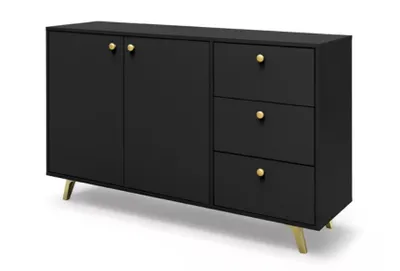 Obrázok produktu pre Albello komoda Selly komoda do spálne komoda do obývačky čierna 140x84x41 cm