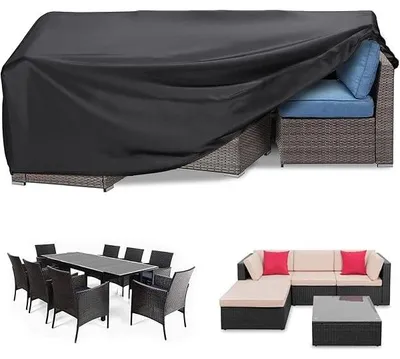 Produktbild von Gartenmöbel Abdeckung wasserdicht Heavy Duty 420D Oxford Fabric 170x95x71cm Rechteckige Garten Tischabdeckungen Patio Tischabdeckung wasserdicht Anti-UV Rattan Möbel Abdeckungen