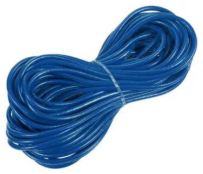 Rundes Lederband 3 mm x 10 m, blau, Kunstleder
