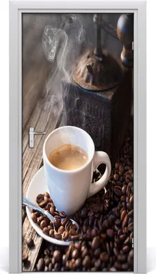 Produktbild von Tulup Türaufkleber 95x205 cm Dekorative Aufkleber Selbstklebend Wasserdichte Tapete Abnehmbar Schlafzimmer Wohnzimmer Wohnkultur - Kaffeetasse