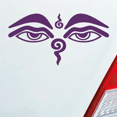 Produktbild von Auto Aufkleber Buddhismus Sehendes Auge Eye Buddha Asien 12x6 cm Lila Sticker Heckscheibenaufkleber