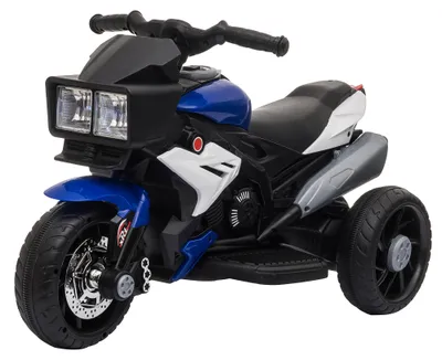 Produktbild von HOMCOM Elektro Kindermotorrad Dreirad Kinderfahrzeug 37-95 Monat Stahl Blau+Weiß