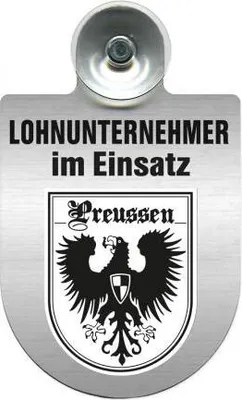 Produktbild von Einsatzschild mit Saugnapf - Lohnunternehmer im Einsatz - incl. Regionenwappen 393824 Color - Region Preussen