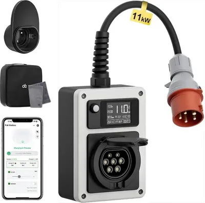 Obrázek produktu pro Mobilní wallbox dé pro elektromobil EV 11 kW se zásuvkou typu 2 bez adaptérů pro elektromobily EV