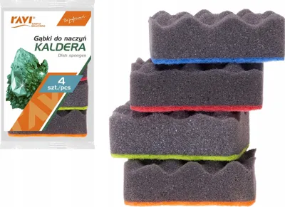Produktbild von Kaldera Küchenschwämme, 4 Stück, profiliert, anthrazit, groß