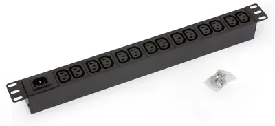 Produktbild von 19-Zoll-Steckdosenleiste IEC C13, 1HE, 14-fach, schwarz