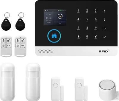 Produktbild von Sicherheitssystem, drahtlose Konnektivität, Smart-Home-Kompatibilität, 4G WiFi Alarm Kit B, EU Stecker-b