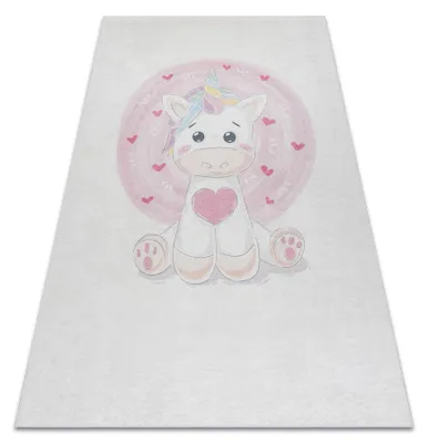 Produktbild von BAMBINO 1128 Waschteppich Einhorn für Kinder Anti-Rutsch - creme beige 80x150 cm