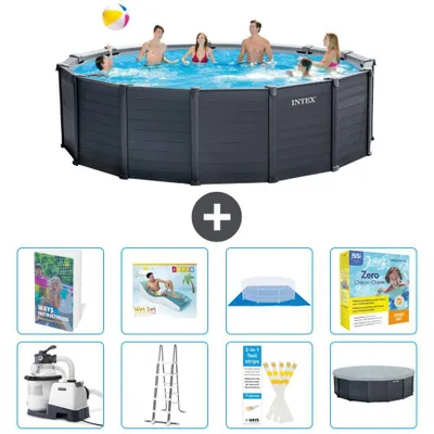 Produktbild von Graphite Panel Pool Rund - 478x124 cm - 9-teilig  S639
