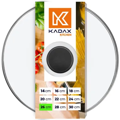 Produktbild von KADAX Glasdeckel mit schwarzem Silikongriff "Tolfa", hitzebeständiger Topfdeckel, 26 cm
