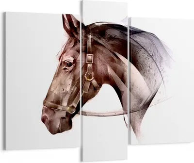 Produktbild von Bild auf Leinwand - Leinwandbild - Pferd Abstraktion - 95x80cm - Wand Bild - Wanddeko - Wandbilder - Leinwanddruck - Bilder - Kunstdruck - Wanddekoration - Leinwand bilder - Wandkunst - CB95x80-4106