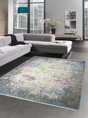Obrázek produktu pro Moderní koberec s krátkým vlasem Koberec do obývacího pokoje Vintage Multi size - 80x150 cm