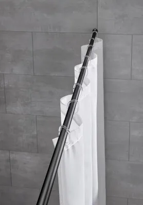 Produktbild von Kleine Wolke Federstange für Duschvorhang 125 - 220 cm - Ø 21 mm schwarz